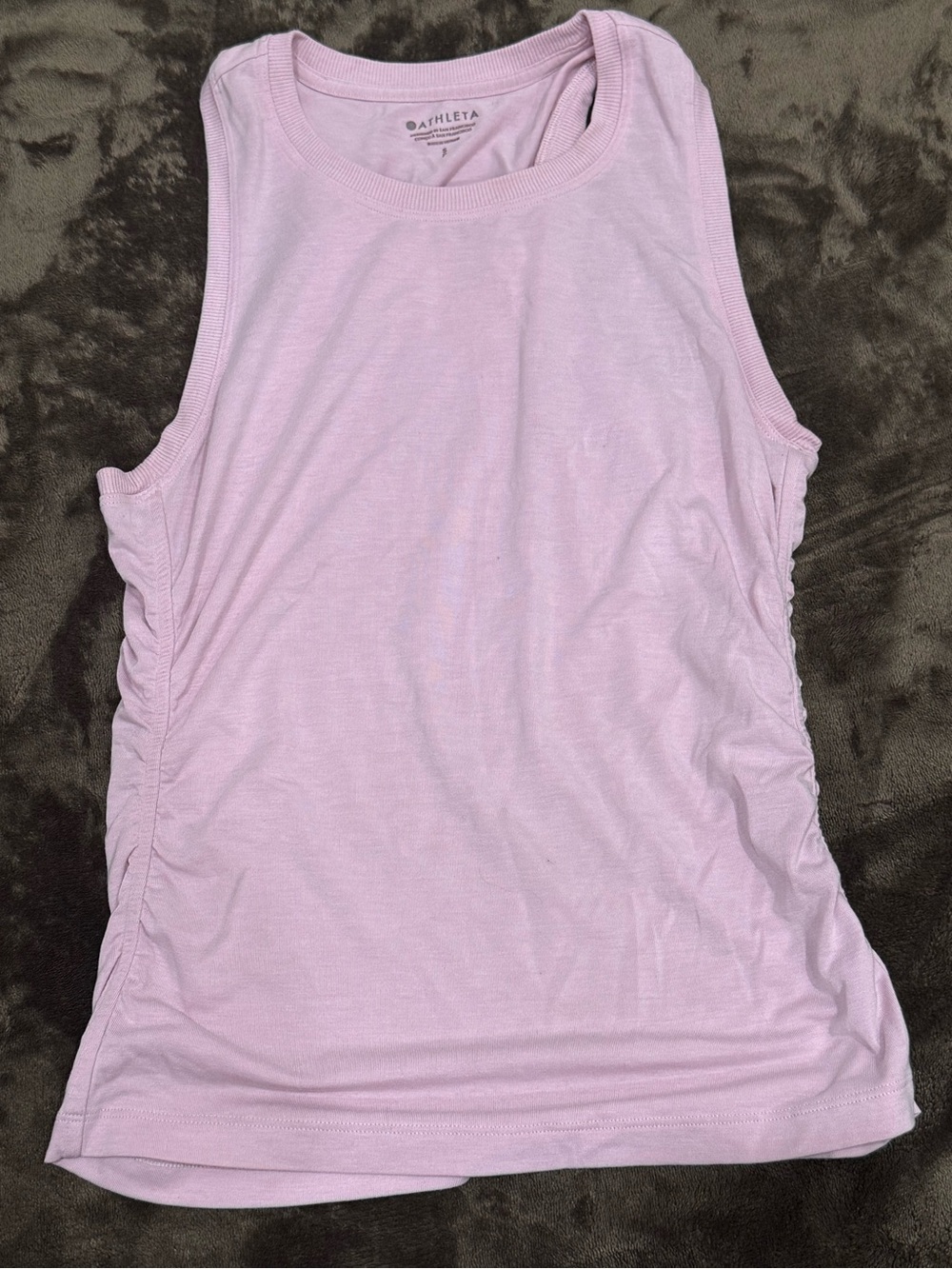 Athleta Light Lilac Ruched-Side Performance Tank